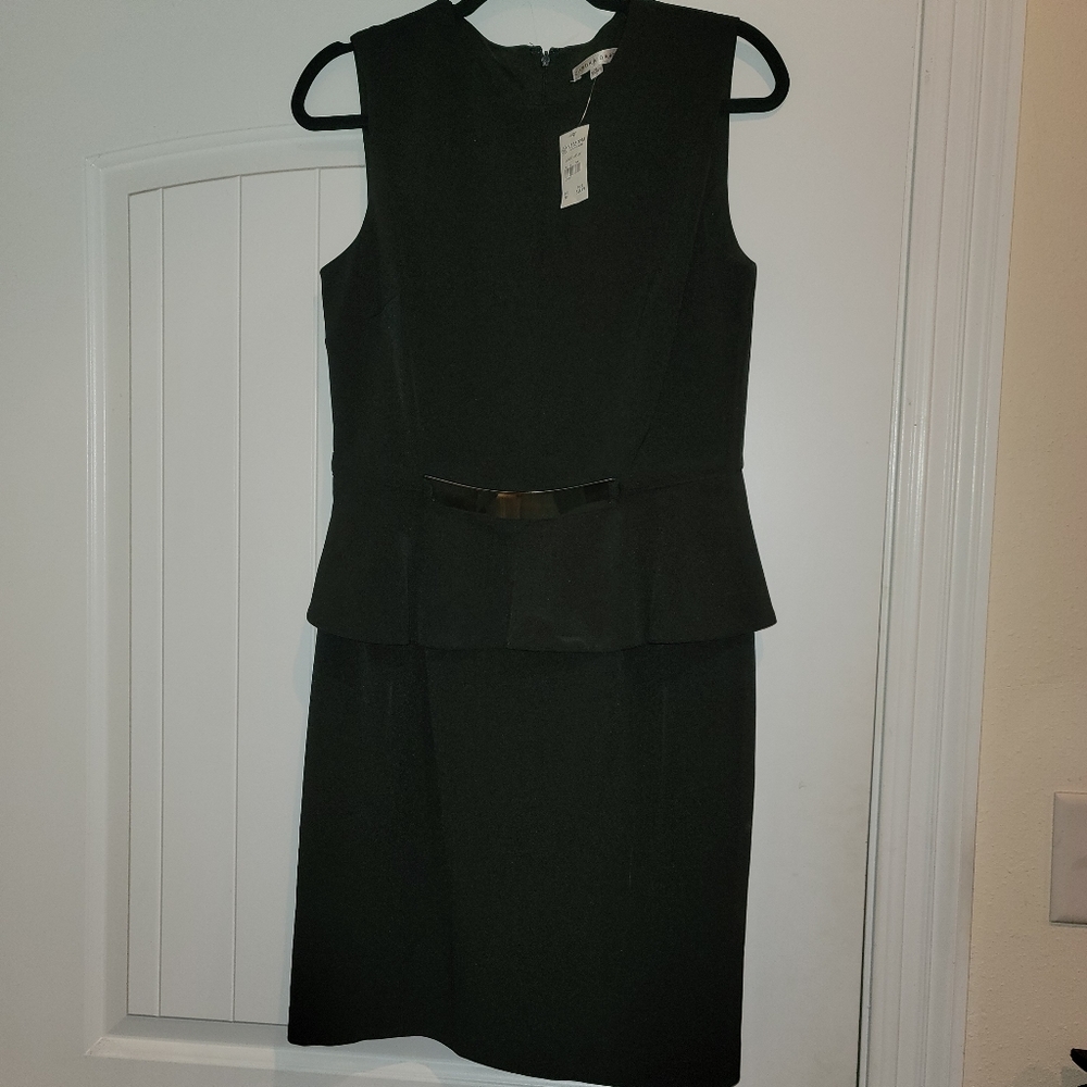 Peplum Dress with Gold Buckle NWT